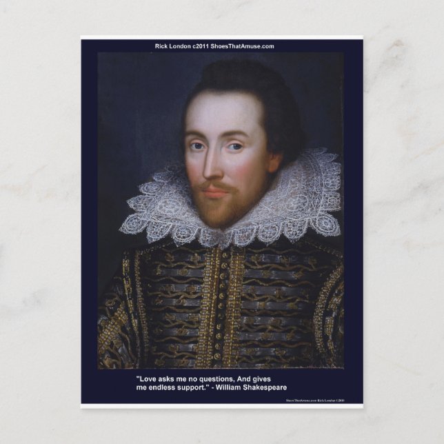 Shakespeare Kärlek/Oändlig Citat Gåvor Kort Etc (Framsida)