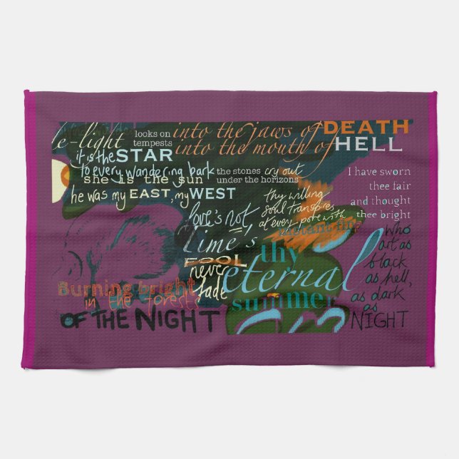 Shakespeare kärlekpoesi citerar Teahandduken Kökshandduk (Horisontell)