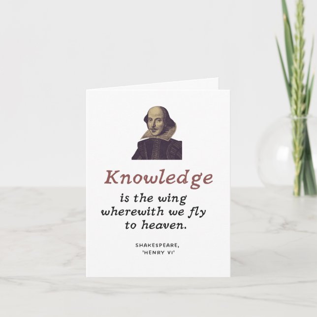 Shakespeare Knowledge Quote Cute Studenten Kort (Framsida)