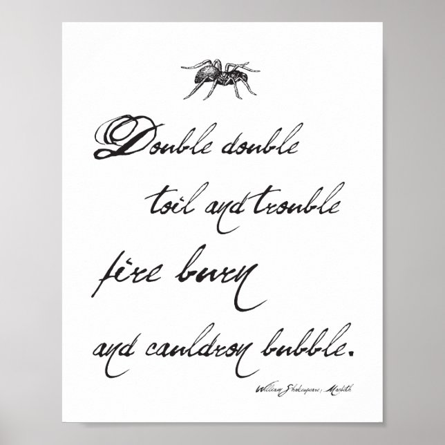 Shakespeare Macbeth Quote och Spider Halloween Poster (Framsidan)