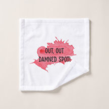 Shakespeare Macbeth Quote Washcloth "Out Spot"