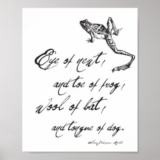Shakespeare Macbeth Spell Quote & Frog Halloween Poster