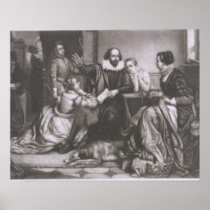 Shakespeare med sin familj, på Stratford, Recitin Poster