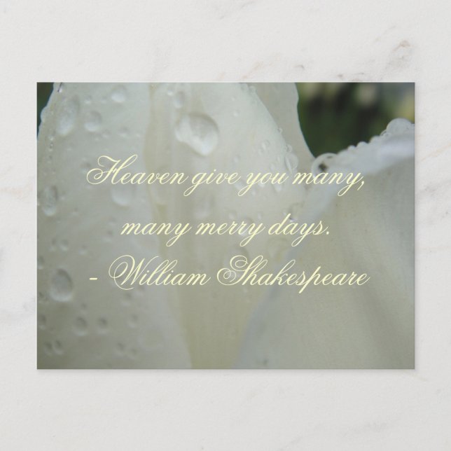 Shakespeare Merry Days Quote, White Helg Vykort (Framsida)