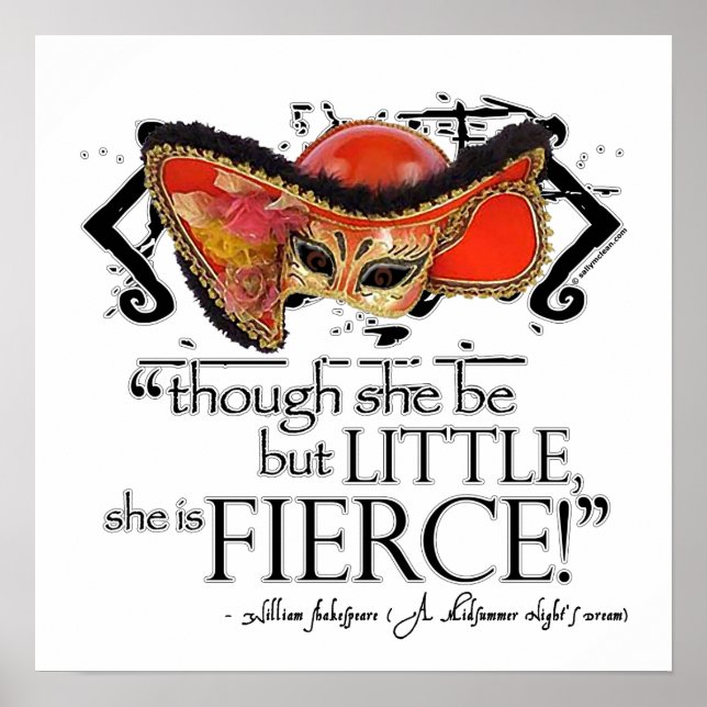 Shakespeare Midsommarnattens Dream Fierce-citat Poster (Framsidan)