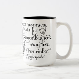 Shakespeare mugg, rosmarin för minnet, Hamlet Två-Tonad Mugg