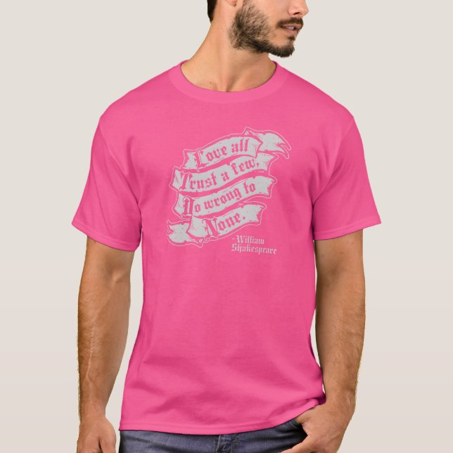 Shakespeare Om Kärlek retro T Shirt (Framsida)
