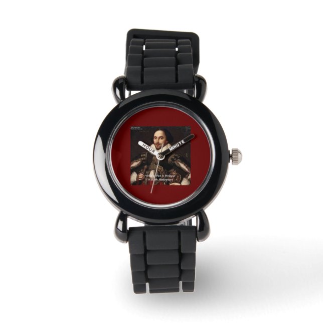 Shakespeare & "Past/Prolog" Citat Urklocka Armbandsur (Framsida)