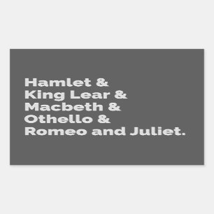 Shakespeare Plays I Rektangulärt Klistermärke