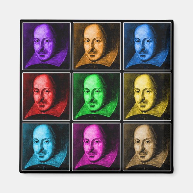 Shakespeare Pop Art Magnet (Framsidan)
