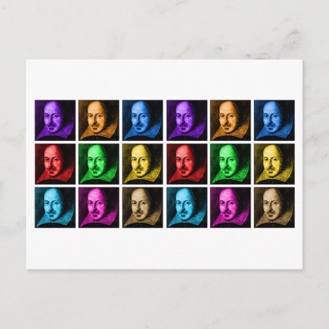 Shakespeare Pop Art Vykort (Framsida)
