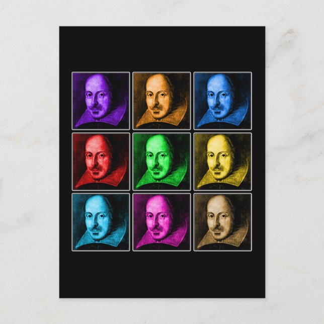 Shakespeare Pop Art Vykort (Framsida)