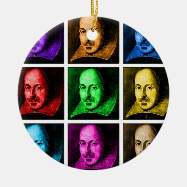Shakespeare popkonst julgransprydnad keramik (Framsidan)