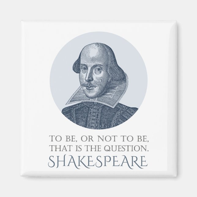 Shakespeare Porträtt med eller utan citat Magnet (Framsidan)