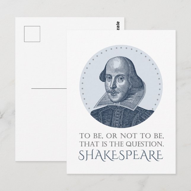 Shakespeare Porträtt med eller utan citat Vykort (Fram/baksida)