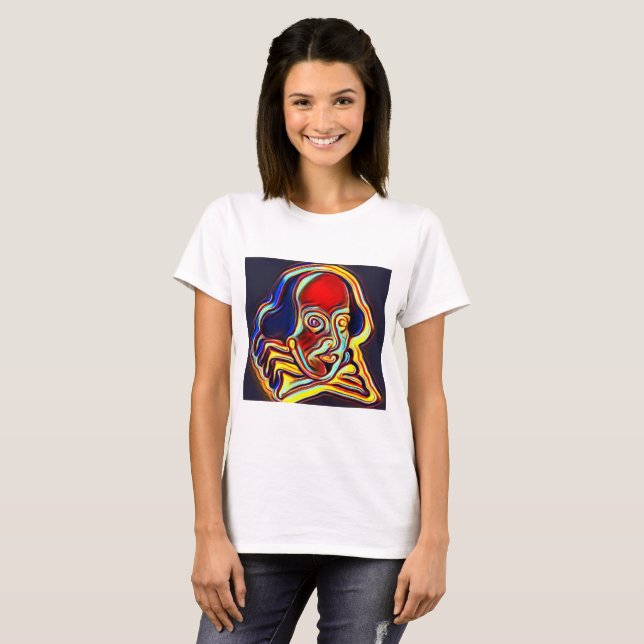 Shakespeare porträtt - modern konst tee shirt (Hel framsida)