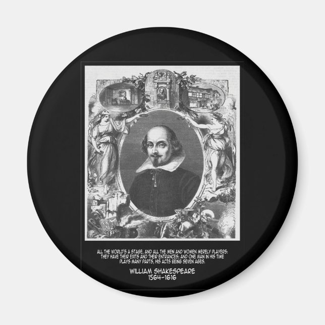Shakespeare Quote ~ All the World's A Stage Magnet (Framsidan)