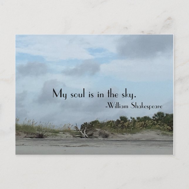 Shakespeare Quote Beach Scene Vykort (Framsida)