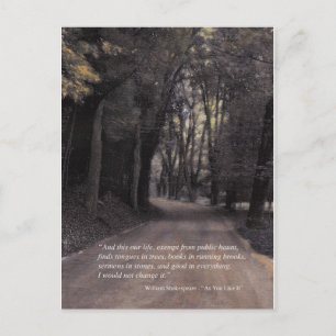 Shakespeare Quote, Bend in the Buffalo Road Vykort