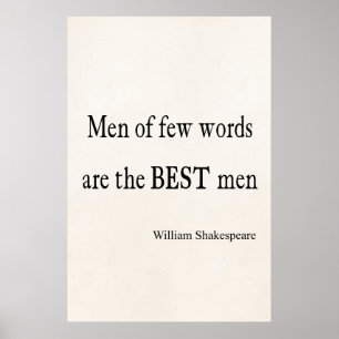 Shakespeare Quote Best Men of Few Ord citattecken Poster