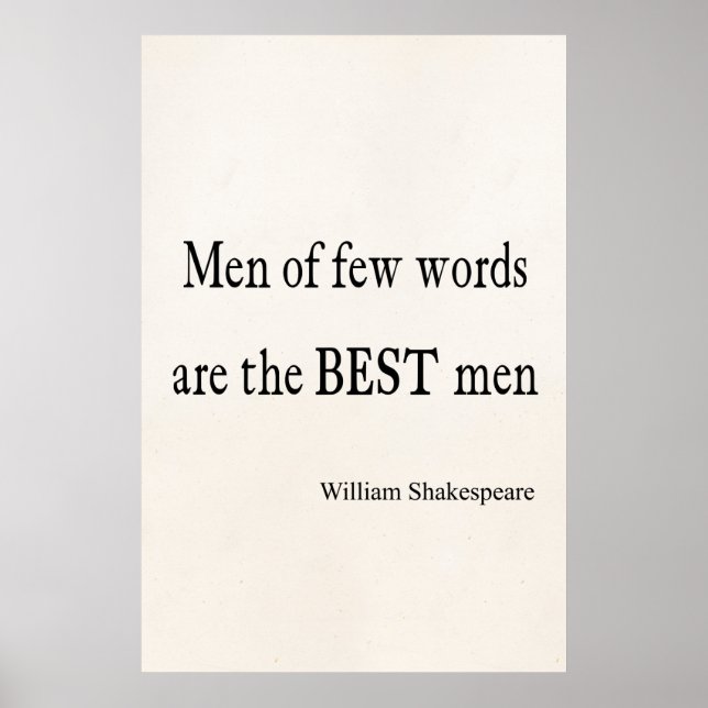 Shakespeare Quote Best Men of Few Ord citattecken Poster (Framsidan)