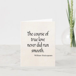 Shakespeare Quote Course of Äkta kärlek Springa Sm Kort