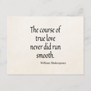 Shakespeare Quote Course of Äkta kärlek Springa Sm Vykort