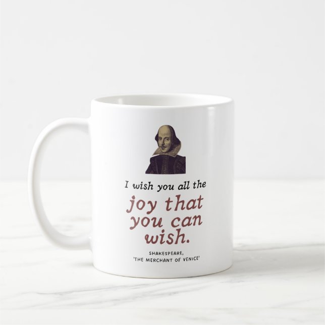 Shakespeare Quote Cute Scholarly Grattis på födels Kaffemugg (Vänster)