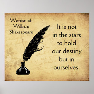 Shakespeare Quote Det är i Stars Poster