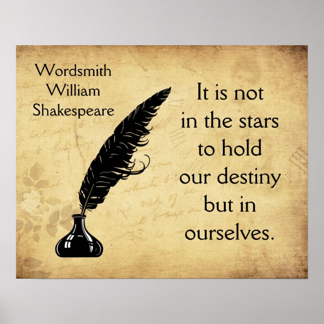 Shakespeare Quote Det är i Stars Poster (Framsidan)