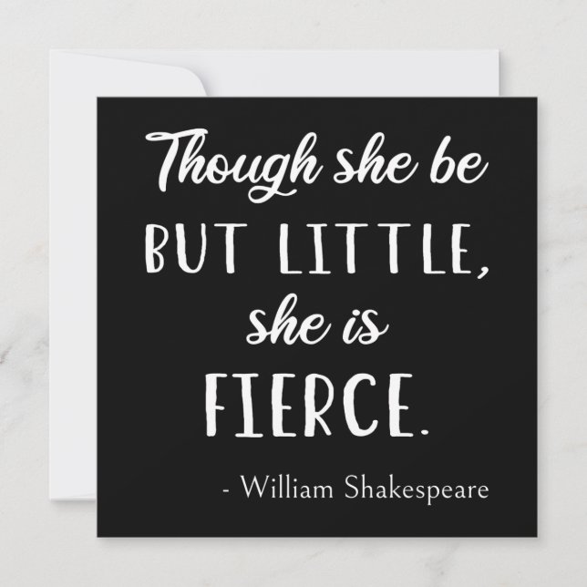 Shakespeare Quote - Little but Fierce II Inbjudningar (Framsida)