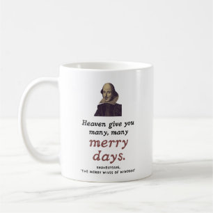 Shakespeare Quote Merry Days Grattis på födelsedag Kaffemugg
