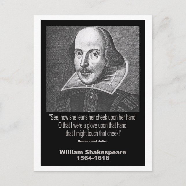Shakespeare Quote ~ Romeo och Juliet Vykort (Framsida)