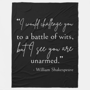 Shakespeare Quote - slaget vid Wits II Fleecefilt