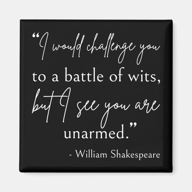 Shakespeare Quote - slaget vid Wits II Magnet (Framsidan)