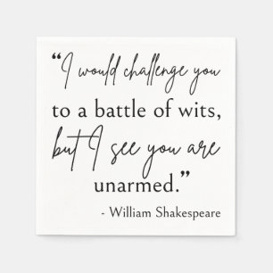 Shakespeare Quote - slaget vid Wits II Pappersservett