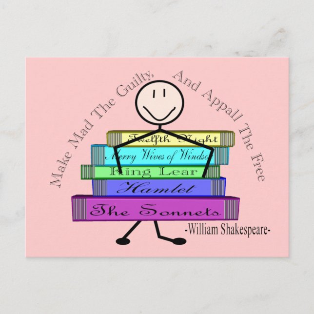 Shakespeare Quote Stick figurer Design Vykort (Framsida)