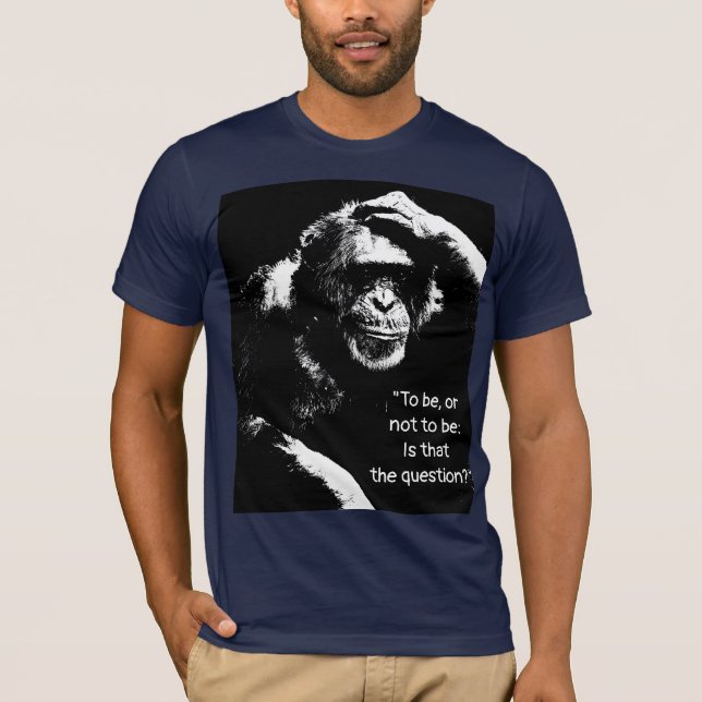 Shakespeare Quote Thinking Monkey Pop Art Manar T Shirt (Framsida)