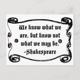 Shakespeare Quote, vet vad vi är Vykort