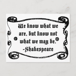 Shakespeare Quote, vet vad vi är Vykort