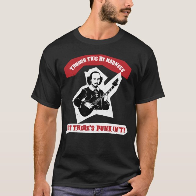 Shakespeare Rosa Guitar Quote T Shirt (Framsida)