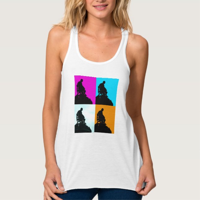 Shakespeare Sculpture Silhouette Linne Med Racerback (Framsida)