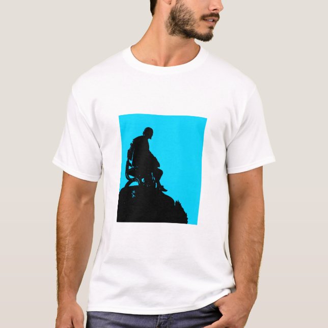 Shakespeare Silhouette med ljusblå bakgrund T Shirt (Framsida)