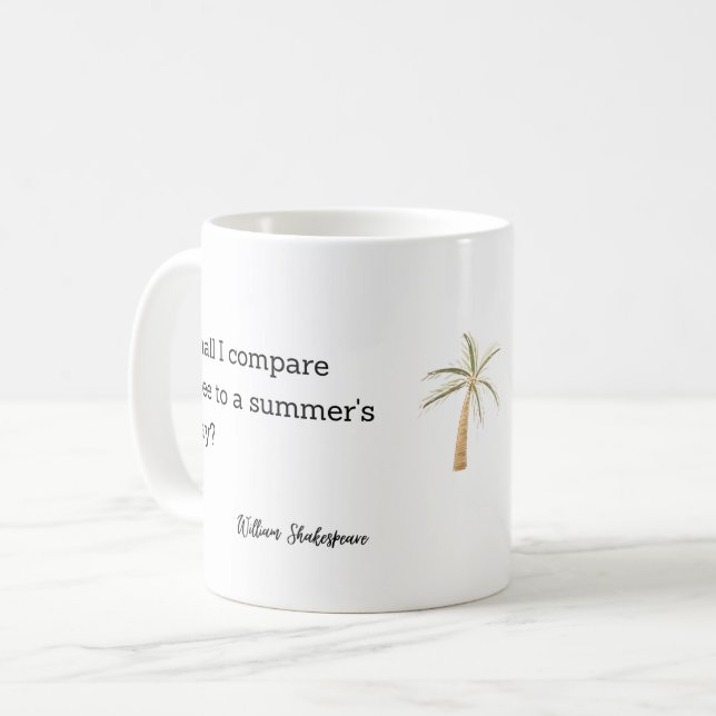 Shakespeare sommar citat dekoration för hemmet kaffemugg (Framsida vänster)