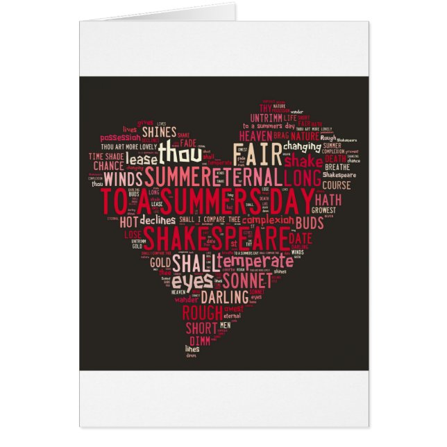 Shakespeare sonett 18 hälsningskort (Framsidan)