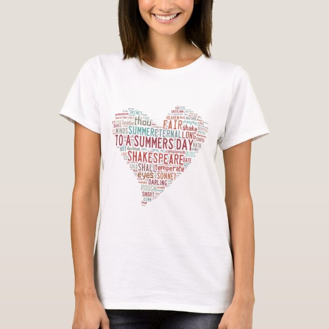 Shakespeare sonett 18 tee shirt (Framsida)
