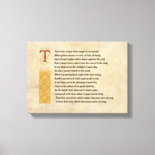 Shakespeare sonett 73 (LXXIII) på Parchment Canvastryck