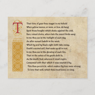 Shakespeare sonett 73 (LXXIII) på Parchment Inbjudningar
