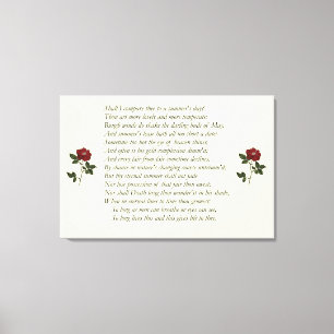Shakespeare sonett nr. 18 canvastryck