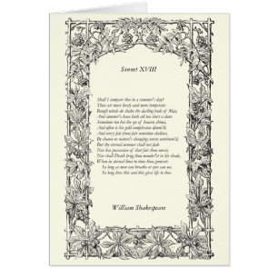 Shakespeare sonett nr. 18 hälsningskort